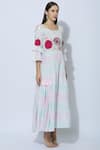 Itara_Pink Cotton Base Silk Shibori Dress_Online_at_Aza_Fashions