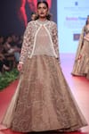 Buy_Vikram Phadnis_Beige Embroidered Jacket Lehenga Set_at_Aza_Fashions