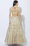 Shop_Esha Koul_Off White Raw Silk Round Embroidered Bridal Lehenga Set _at_Aza_Fashions