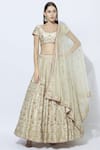 Buy_Esha Koul_Off White Raw Silk Round Embroidered Bridal Lehenga Set _Online_at_Aza_Fashions