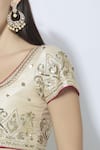 Esha Koul_Off White Raw Silk Round Embroidered Bridal Lehenga Set _at_Aza_Fashions