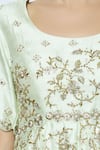 Nidhika Shekhar_Green Silk Round Embroidered Kurta Lehenga Set _at_Aza_Fashions