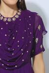 Nidhika Shekhar_Purple Silk Round Ruffle Jumpsuit _at_Aza_Fashions