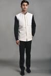 Buy_Seirra Thakur_White Cotton Silk Nehru Jacket_at_Aza_Fashions