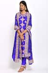 Buy_Swati Vijaivargie_Blue Silk Round Kurta Set _at_Aza_Fashions