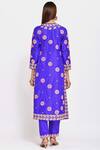 Shop_Swati Vijaivargie_Blue Silk Round Kurta Set _at_Aza_Fashions