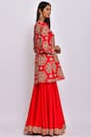 Swati Vijaivargie_Red Silk Round Kurta Sharara Set _Online_at_Aza_Fashions