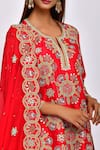 Shop_Swati Vijaivargie_Red Silk Round Kurta Sharara Set _Online_at_Aza_Fashions