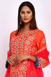 Swati Vijaivargie_Orange Silk Round Kurta Set _at_Aza_Fashions