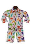 Buy_Fayon Kids_White Cotton Printed Pyjama Set _at_Aza_Fashions