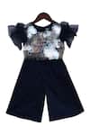 Buy_Fayon Kids_Blue Cotton, Silk, Satin Sequins Embellished Pant Set_at_Aza_Fashions