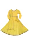Buy_Fayon Kids_Yellow Net Sequins, Tassels Embellished Draped Anarkali  _at_Aza_Fashions