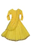 Shop_Fayon Kids_Yellow Net Sequins, Tassels Embellished Draped Anarkali  _at_Aza_Fashions