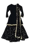 Shop_FAYON KIDS_Black Georgette Embellished Kurta Sharara Set _at_Aza_Fashions