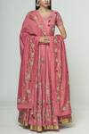 Buy_Prama By Pratima Pandey_Pink Silk Chanderi Round Lehenga Set _Online_at_Aza_Fashions