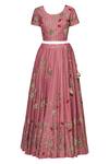 Shop_Prama By Pratima Pandey_Pink Silk Chanderi Round Lehenga Set _Online_at_Aza_Fashions