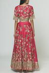 Shop_Prama By Pratima Pandey_Red Silk Chanderi Round Lehenga Set _at_Aza_Fashions
