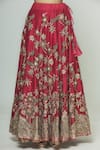 Shop_Prama By Pratima Pandey_Red Silk Chanderi Round Lehenga Set _Online_at_Aza_Fashions
