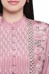 Shop_Soup by Sougat Paul_Pink Crepe Printed Floral Mandarin Collar Kurta And Sharara Set _Online_at_Aza_Fashions