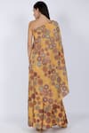 Shop_Natasha J_Yellow Crepe Asymmetric Embellished Top With Palazzo  _at_Aza_Fashions