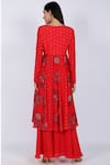 Shop_Natasha J_Red Crepe Round Printed Kurta Palazzo Set  _at_Aza_Fashions