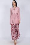 Buy_Natasha J_Pink Crepe Band Printed Kurta Sharara Set  _at_Aza_Fashions