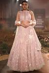 Buy_Reynu Taandon_Pink Net Embellished Lehenga Set_at_Aza_Fashions