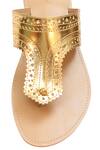 Buy_Aprajita Toor_Beige Cutwork T-strap Flats_Online_at_Aza_Fashions