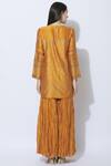 Shop_Neeta Bhargava_Yellow Silk, Cotton, Organza Round Kurta Sharara Set _at_Aza_Fashions