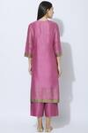 Shop_Neeta Bhargava_Pink Silk, Cotton, Organza Round Hand Painted Kurta Set _at_Aza_Fashions