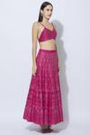 Samatvam by Anjali Bhaskar_Pink Dupion Silk Embellished Skirt Set_Online_at_Aza_Fashions