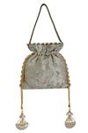 Buy_Fuchsia by aashaka mehta_Grey Silk Potli Bag_Online_at_Aza_Fashions