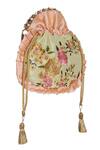 Shop_Fuchsia_Green Silk Potli Bag_at_Aza_Fashions