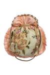 Buy_Fuchsia_Green Silk Potli Bag_at_Aza_Fashions
