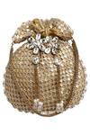 Buy_Fuchsia by aashaka mehta_Gold Embellished Potli Bag_at_Aza_Fashions
