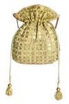 Fuchsia by aashaka mehta_Gold Silk Potli Bag_Online_at_Aza_Fashions