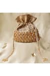 House Of Vian Gold Beads, Sequins Embellished Potli Bag Online at Aza Fashions House Of Vian_Gold Beads, Sequins Embellished Potli Bag _Online_at_Aza_Fashions