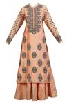 Buy_Aksh_Peach Chanderi Kurta Lehenga Set_Online_at_Aza_Fashions