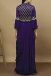Shop_Aksh_Purple Organza, Chiffon Round Embroidered Skirt Set_at_Aza_Fashions