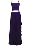 Shop_Aksh_Purple Organza, Chiffon Round Embroidered Skirt Set_Online_at_Aza_Fashions