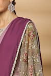 Varun Bahl_Purple Net Pre-draped Saree Gown_at_Aza_Fashions