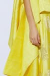 Pinki Sinha_Yellow Handloom Banarasi Wide Neck Skirt Set _at_Aza_Fashions