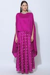 Buy_Pinki Sinha_Pink Handloom Banarasi Wide Neck Skirt Set _Online_at_Aza_Fashions