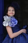 Janyas Closet_Blue Taffeta, Satin Sequins High Low Gown _at_Aza_Fashions