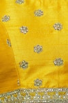 Vandana Sethi_Yellow Dupion Raw Silk U Neck Embroidered Bridal Lehenga Set _at_Aza_Fashions