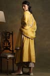 Shop_Anju Modi_Yellow Chanderi Kurta Set_at_Aza_Fashions