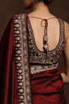 Buy_Anju Modi_Maroon Silk Saree Set_Online_at_Aza_Fashions