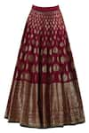 Buy_Ohfab_Maroon Silk Maxi Skirt_Online_at_Aza_Fashions