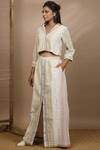 Buy_Purvi Doshi_Off White Kala Cotton Striped Maxi Skirt_at_Aza_Fashions