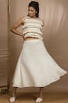 Purvi Doshi_Off White Kala Cotton Embroidered Midi Skirt_Online_at_Aza_Fashions